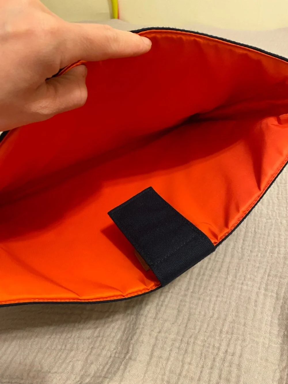 Jack Spade Navy & Bright Orange Laptop pouch / case.